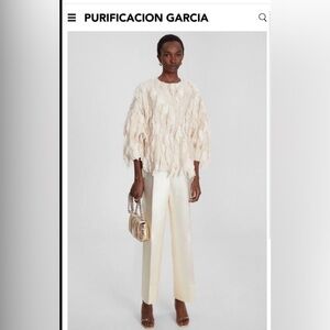 2022 spring purificacion garcia FRINGED BALLOON SLEEVE Jacket size XS